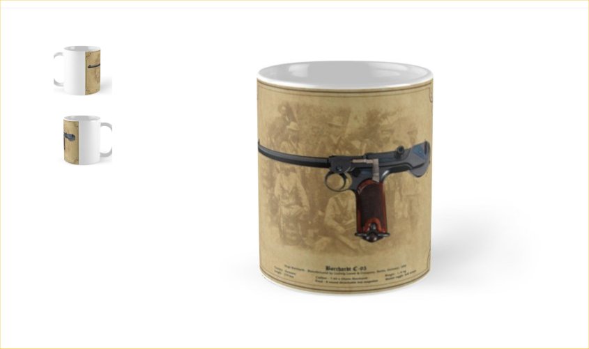 Borchardt C93 Pistol Coffee/Tea mug Gift. Ref.#1bp
